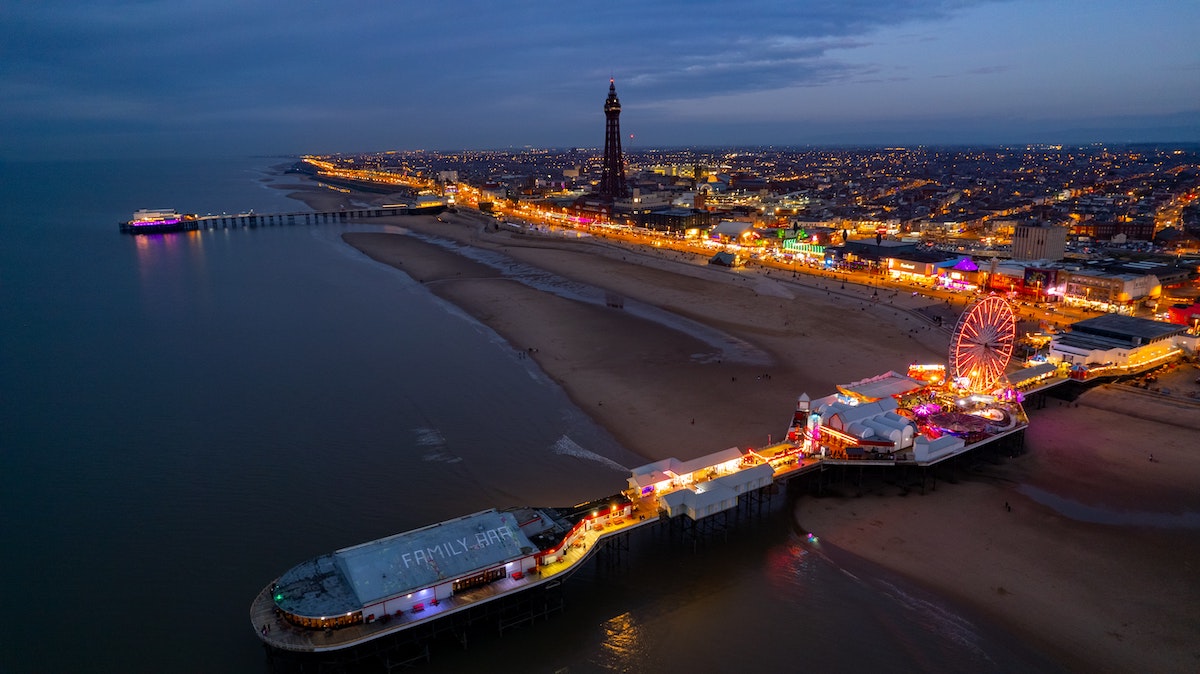 Blackpool pier at night