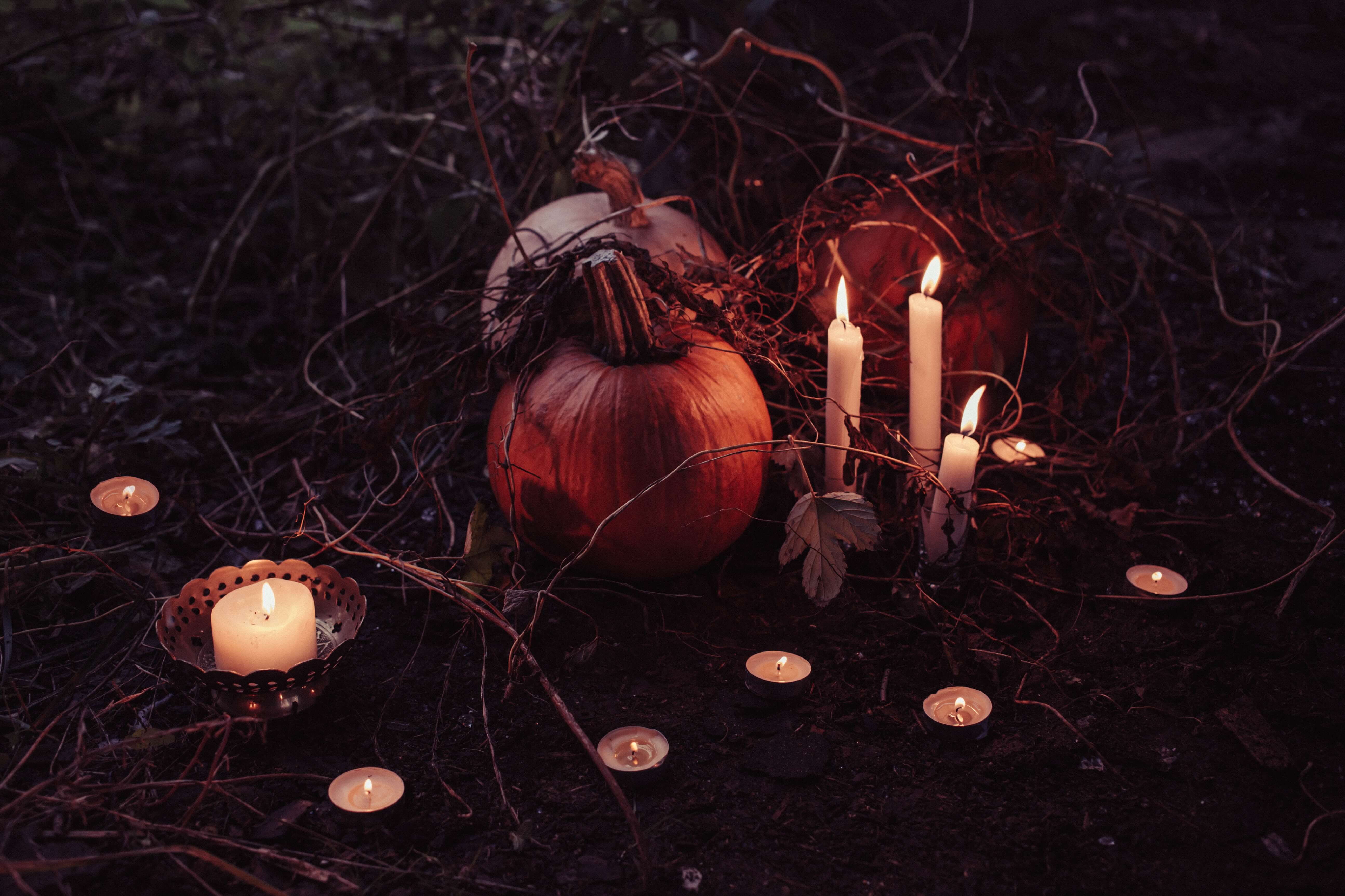 pumpkins and candles 